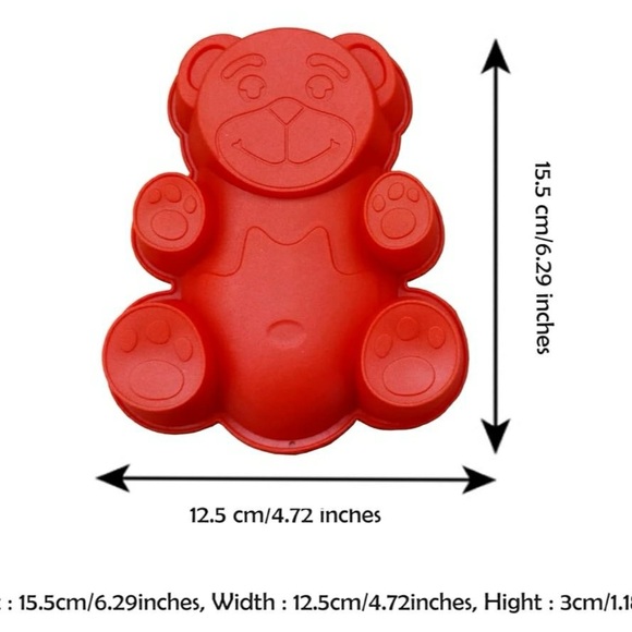 Teddy Bear Silicone Mold Green 2 Pk Candy Gummy Bear Mold Cake Fondant Craft CP - Picture 4 of 4